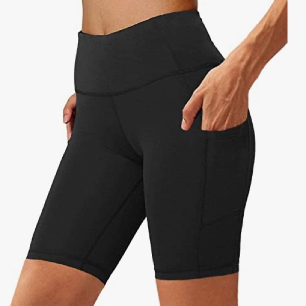Women's High Waist Biker Short with Side Pocket. Size Large